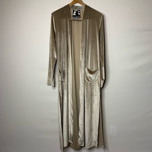 Young Fabulous & Broke Champagne Velvet Duster Lg